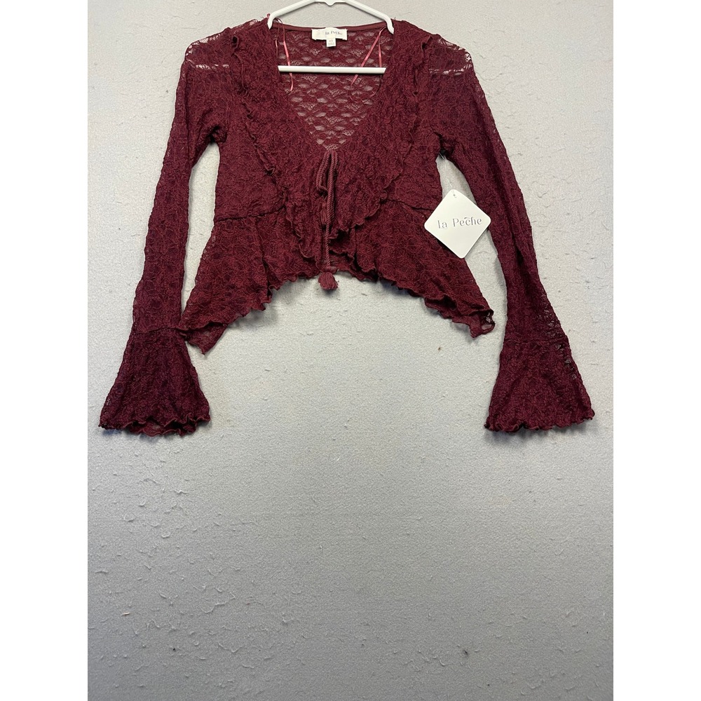 La Peche Top Lace Burgundy XS Womens